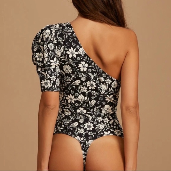 Intimately by Free People Somethin Bout You Black Floral Bodysuit (Size S) - Picture 2 of 10